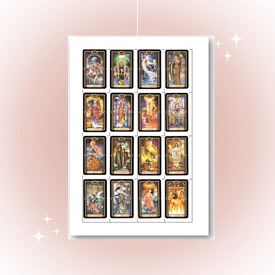 "Gilded Tarot" taro kāršu attēli izprintējami